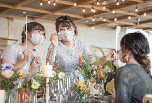 テーブルパーテーションの設置